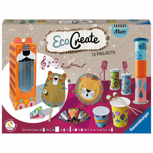 Ravensburger EcoCreate Make your own Music, Bastelset, Kreativset, Bastel Set, Kinder, Upcycling, Basteln, ab 6 Jahren, 20229