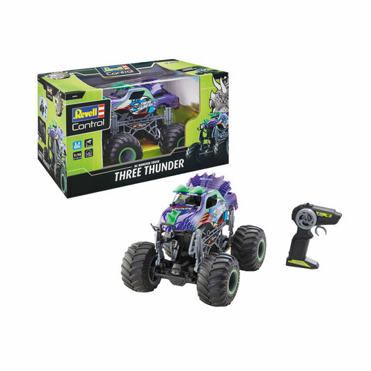Revell Control RC Dino Monster Truck Three Thunder, Ferngesteuertes Auto, Spielzeug, ab 8 Jahre, 24556
