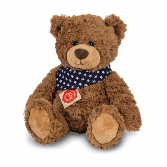 Teddy Hermann Teddy, Kuscheltier, Stofftier, Plüschtier, Teddybär, mit Sternchen-Halstuch, Plüsch, Braun, 30 cm, 91362