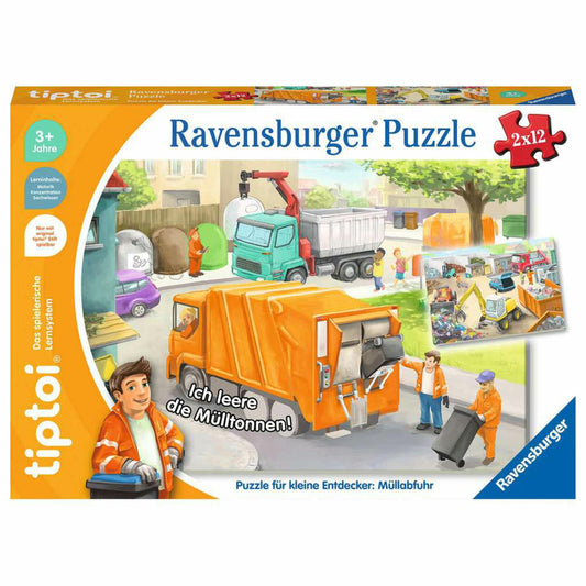 Ravensburger tiptoi puzzle for little explorers: garbage collection, children's puzzle, children's game, educational game, 00172