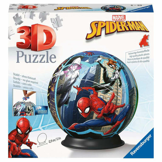 Ravensburger 3D Puzzle Ball Spiderman, Puzzleball, Puzzles, 72 pieces, from 6 years, 11563