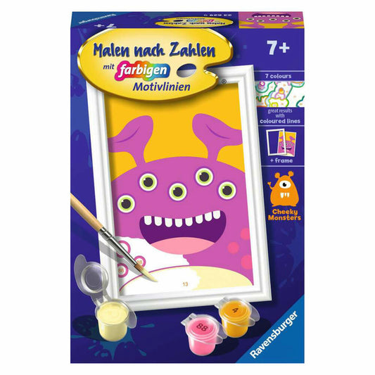 Ravensburger Paint by Numbers Purple Monster, Painting Set, Coloring Page, Children, from 7 years, 23629