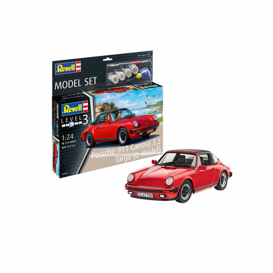 Revell Model Set Porsche 911 Carrera 3.2 Targa G-Model, Car, Model Kit, Model Kit, 114 Parts, from 10 Years, 67689