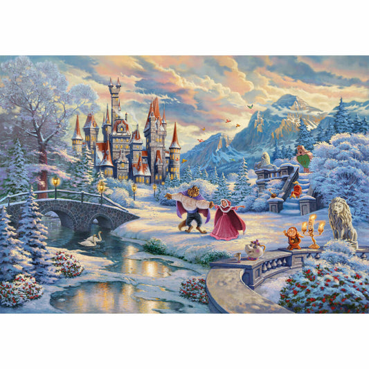 Schmidt Spiele Puzzle Beauty and the Beast, Disney, Magical Winter Evening, Limited Christmas Edition Thomas Kinkade, Adult Puzzle, 1000 Pieces, 59671