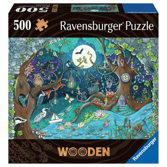Ravensburger Wooden Puzzles Fantasy Forest, Puzzle, Holzpuzzle, Kinder, 500 Teile, 17516