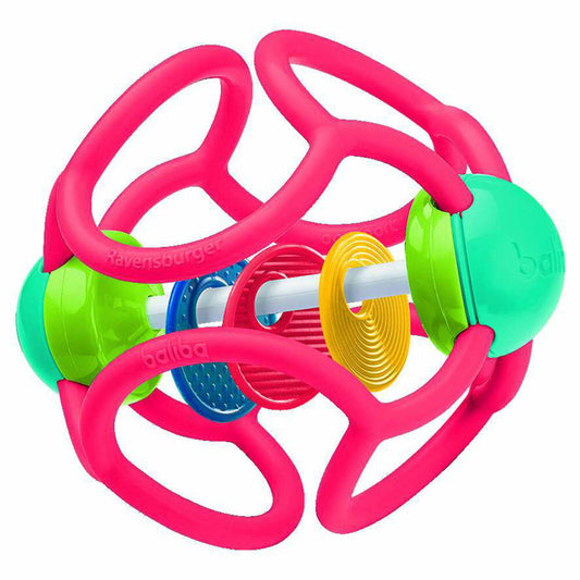 Ravensburger ministeps baliba rattle ball, rattle ball, grasping toy, biting ball, gripping ball, biting aid, toy, silicone, red, 04151
