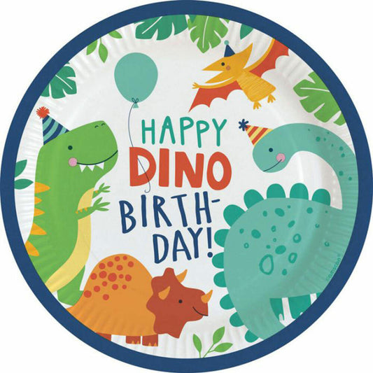 Amscan 8 Plates Dino-Mite round paper 23 cm