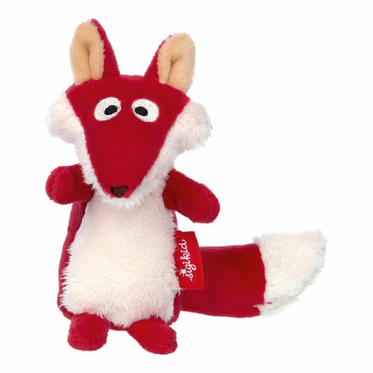 sigikid Red Stars Rassel Fuchs, Rasselgreifling, Greifling, Kuscheltier, Babyspielzeug, Baby Spielzeug, Rot, 42539