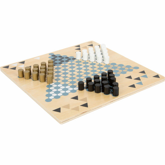 Legler small foot Barrikade und Halma Gold Edition, Brettspiel, Gesellschaftspiel, Sternhalma, 12223