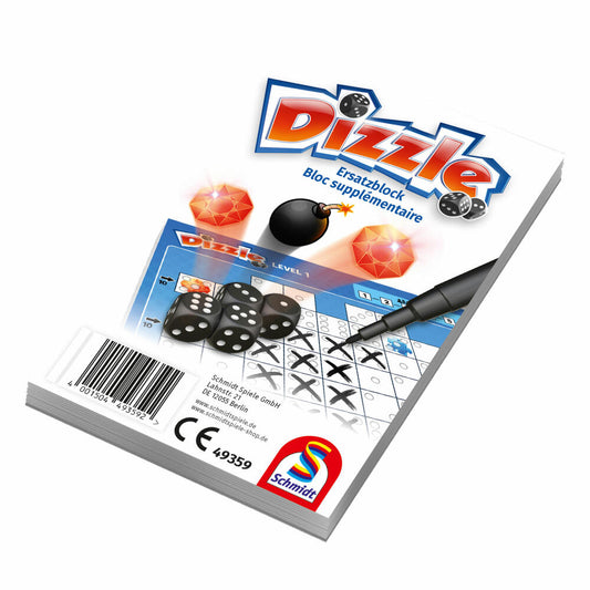 Schmidt Spiele Familienspiel Dizzle Ersatzblock, Ersatz Block für Würfelspiel, 49359