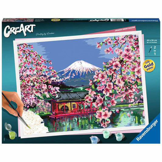 Ravensburger CreArt Japanese Cherry Blossom, Malen nach Zahlen, Malset, Malvorlage, 20177