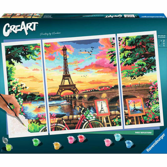Ravensburger CreArt Paris Reflections, Malen nach Zahlen, Malset, Malvorlage, Triptychon, 20134