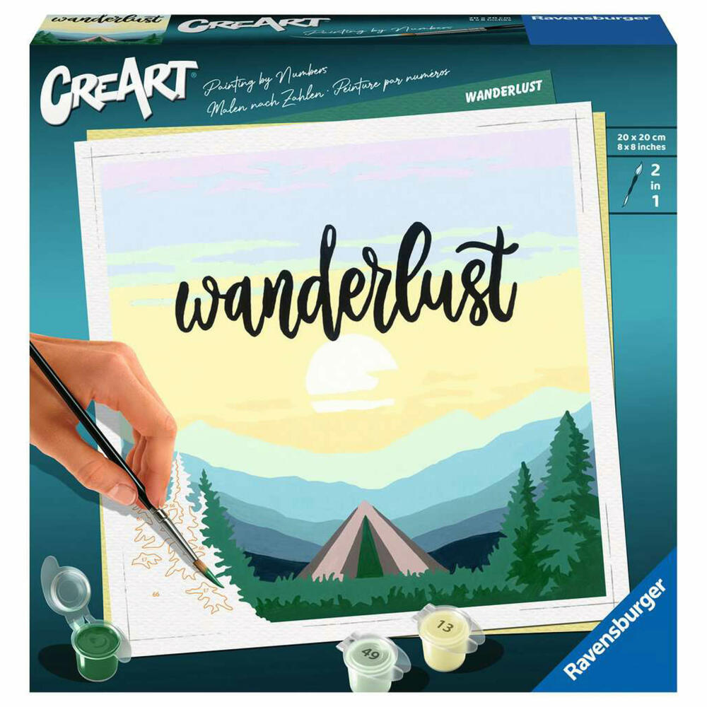 Ravensburger CreArt Wanderlust, painting by numbers, painting set, coloring page, painting, 20269