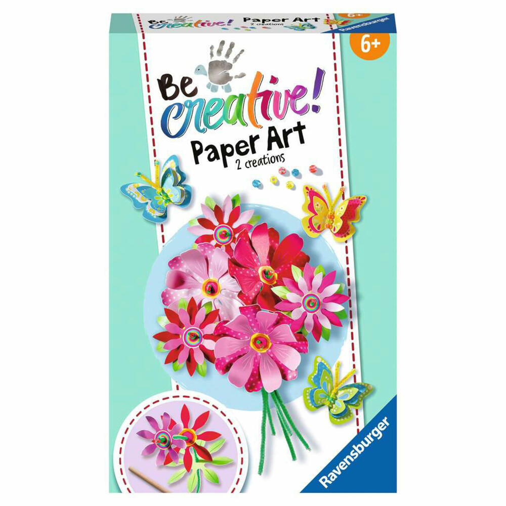 Ravensburger BeCreative Paper Art Flowers & Butterflies, Bastelset, Bastel Set, Basteln, Papierkunstwerke, 23678