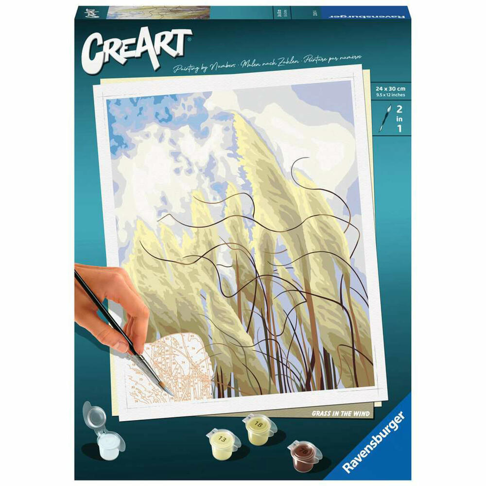 Ravensburger CreArt Grass in the Wind, Malen nach Zahlen, Malset, Malvorlage, Malen, 23611
