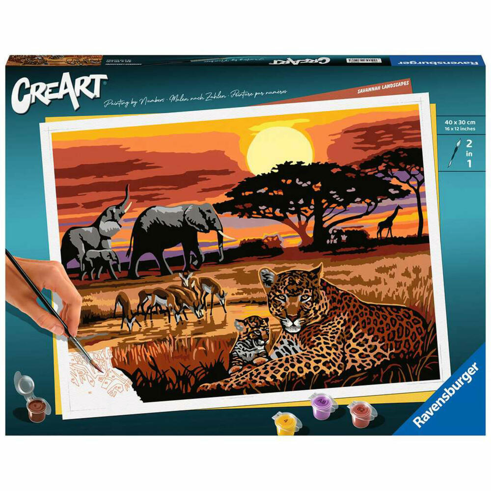 Ravensburger CreArt Savannah Landscapes, Malen nach Zahlen, Malset, Malvorlage, 23548
