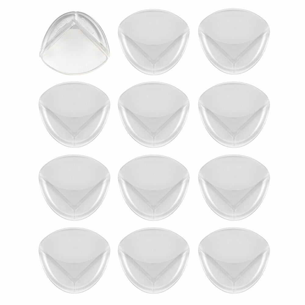 reer Eckenschutz, 12er Set, inkl. Klebeband, Ecken Schutz, Stoßschutz, Kindersicherung, Kinder, Baby Sicherung, Transparent, 82020