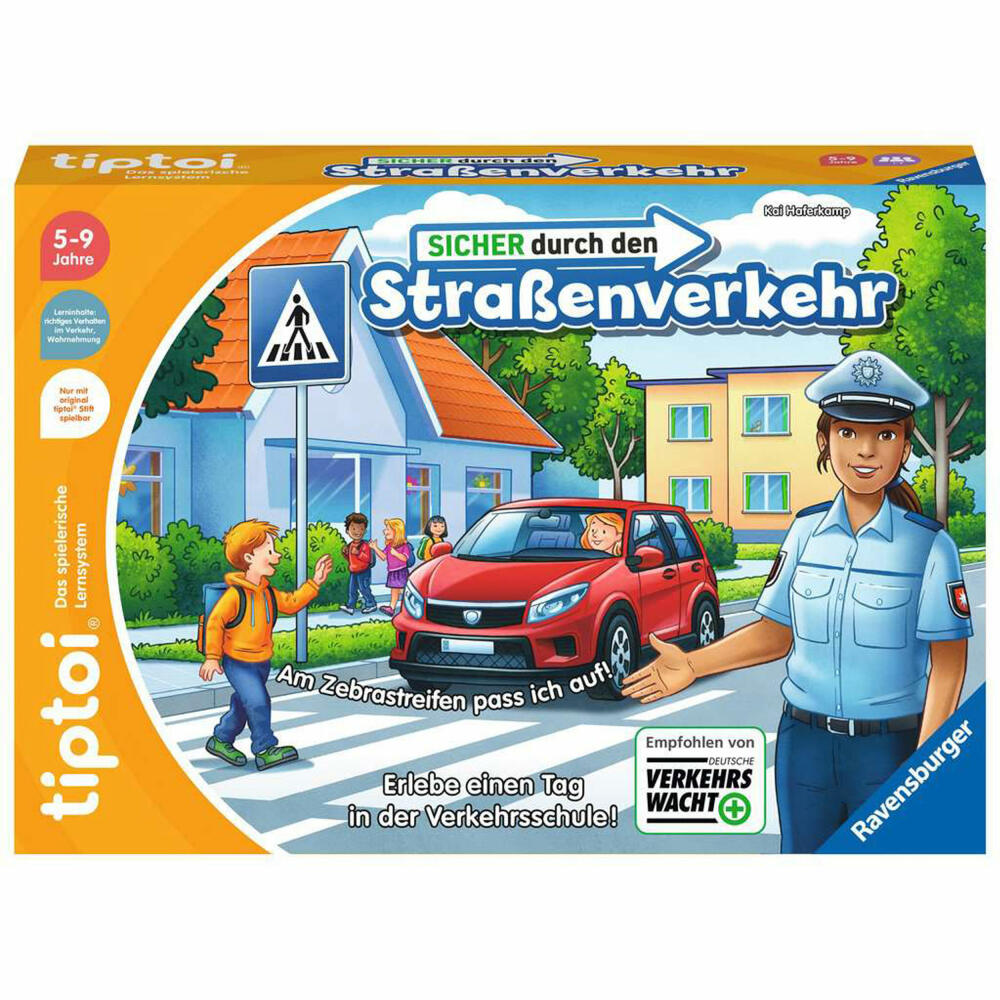 Ravensburger tiptoi Sicher durch den Straßenverkehr, Verkehrsunterricht, Lernspiel, Interaktiv Lernen, 00173