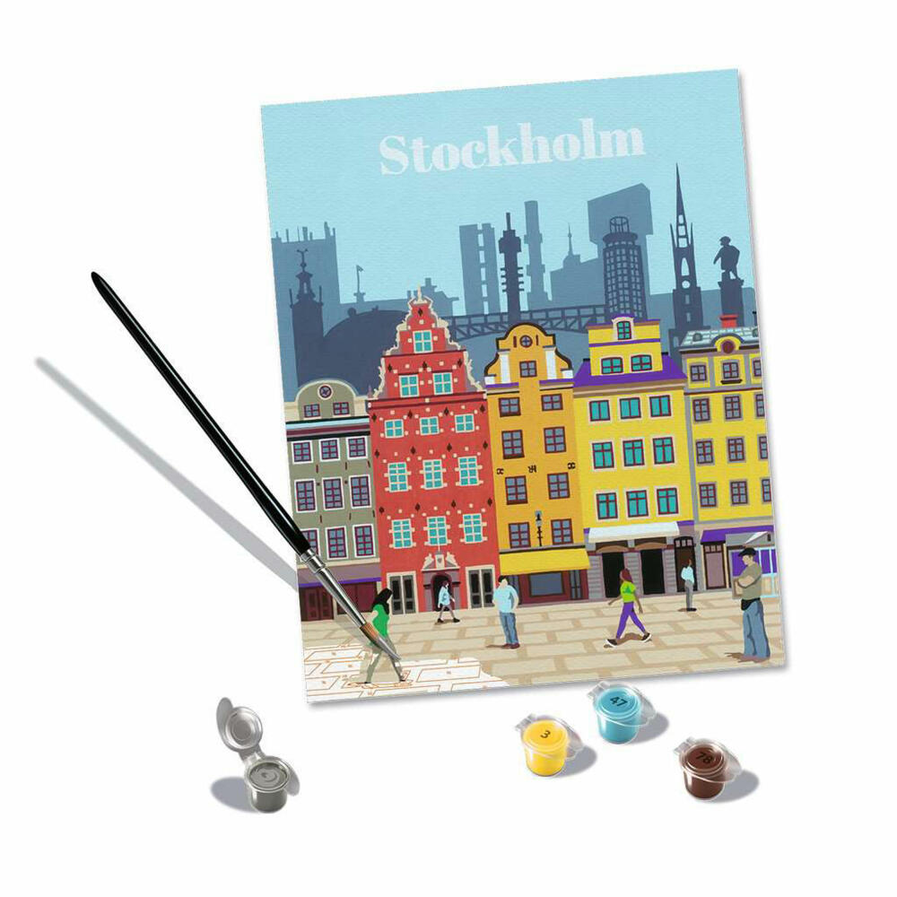 Ravensburger Malen nach Zahlen Colorful Stockholm, Malset, Malvorlage, Malen, 23520