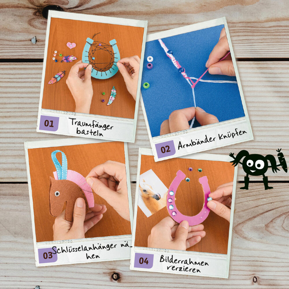 KOSMOS Pferde Kreativbox, Bastelbox, Bastel Set, Pferde Deko, Bastelkoffer, 604363