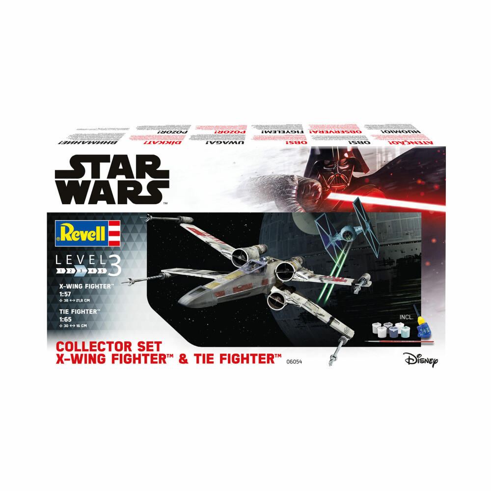 Revell model kit Star Wars Collector Set X-Wing + TIE Fighter, 68 pieces, 06054