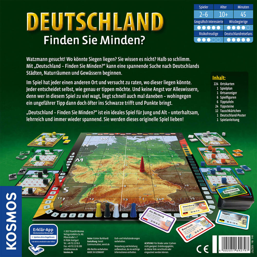 KOSMOS Family Games Germany, Knowledge Game, Geography, Geography Game, from 10 years, 692797