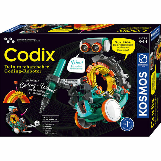 KOSMOS Codix - Dein Mechanischer Coding Roboter, Coding Roboter, Programmierspiel, Programmieren Lernen, Spiel, ab 8 Jahren, 620646