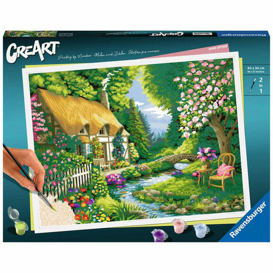 Ravensburger CreArt River Cottage, Malen nach Zahlen, Malset, Malvorlage, Malen, 20154