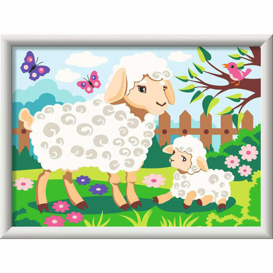 Ravensburger Paint by Numbers Sheep with Lamb, Painting Set, Coloring Page, Painting, 23764