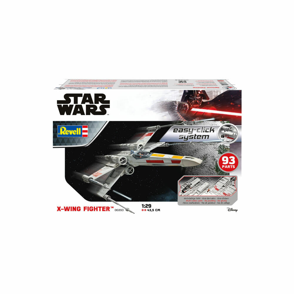 Revell Modellbausatz X-Wing Fighter, Star Wars Raumschiff, Easy Click System, ohne Kleben, 93 Teile, ab 10 Jahren, 06890