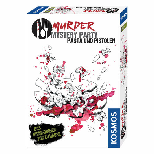 KOSMOS Murder Mystery Party Pasta und Pistolen Gesellschaftsspiel, Krimi Spiel, Krimi Dinner, Crime, 695095
