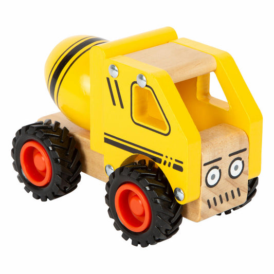 Legler Spielzeug-Betonmischer, Spielzeugauto mit gummierten Reifen, Holz, 12286