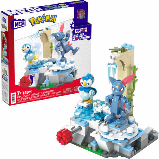 Mattel HKT20 MEGA Pokémon Piplup and Sneasel Snow Day