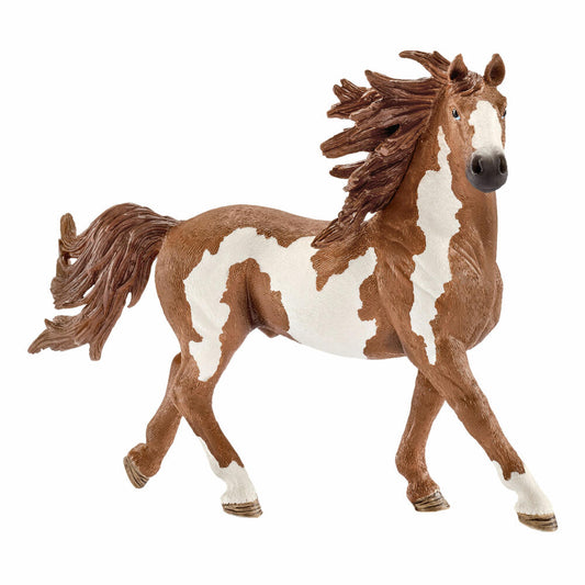 Schleich Farm Life Pinto Hengst, Pferd, Westerpferd, Pferdehof, Spielfigur, 10.5 cm, 13794