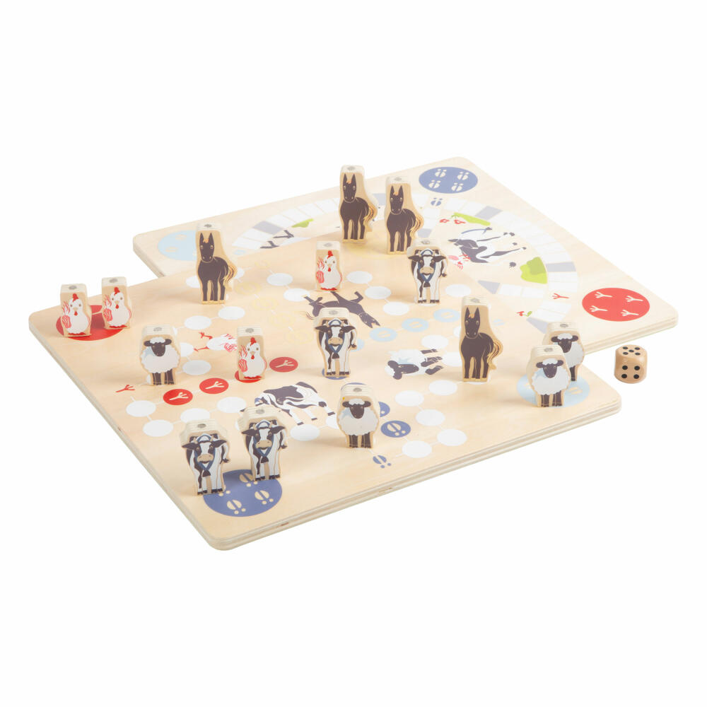 Legler Spielesammlung 4 Friends, Brettspiele, Gesellschaftsspiele, Holz, ab 4 Jahren, 12228
