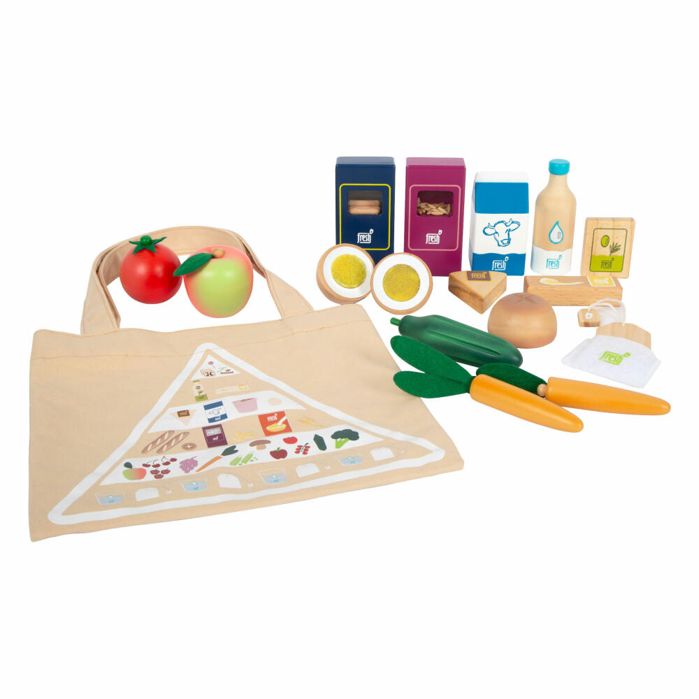Legler Lebensmittel-Set vegetarisch fresh, Spielzeugnahrung, Kaufladen Zubehör, Holz, 12284