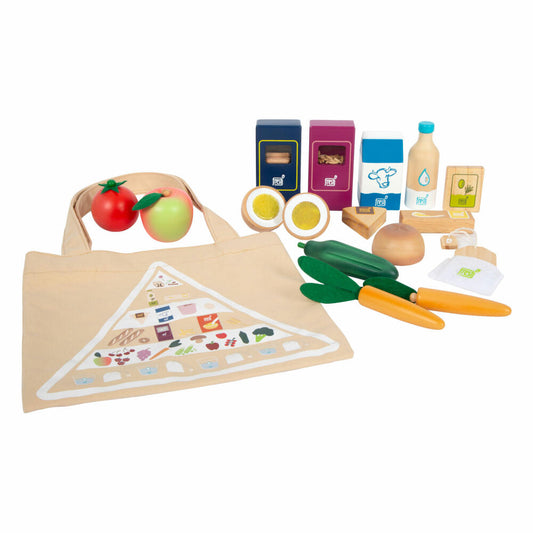 Legler Lebensmittel-Set vegetarisch fresh, Spielzeugnahrung, Kaufladen Zubehör, Holz, 12284