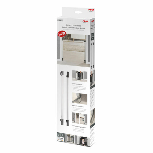 reer EasyFix Schnell-Montagesystem Tür- und Treppenwächtern, Trend Clearvision, Befestigungsleisten, Kindersicherung, 46051