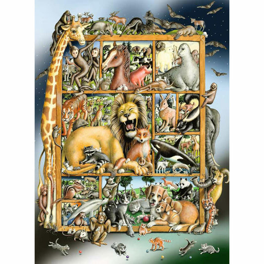 Ravensburger Animals on the Shelf, 100 pieces XXL, children's puzzle, children's puzzle, from 6 years, 12000862