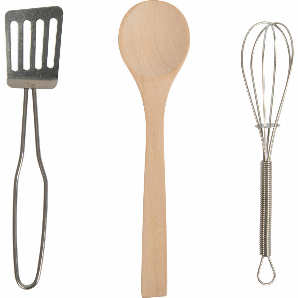 Legler small foot cooking set with apron, 8-piece, children's apron, wooden spoon, children's kitchen, accessories, 11966