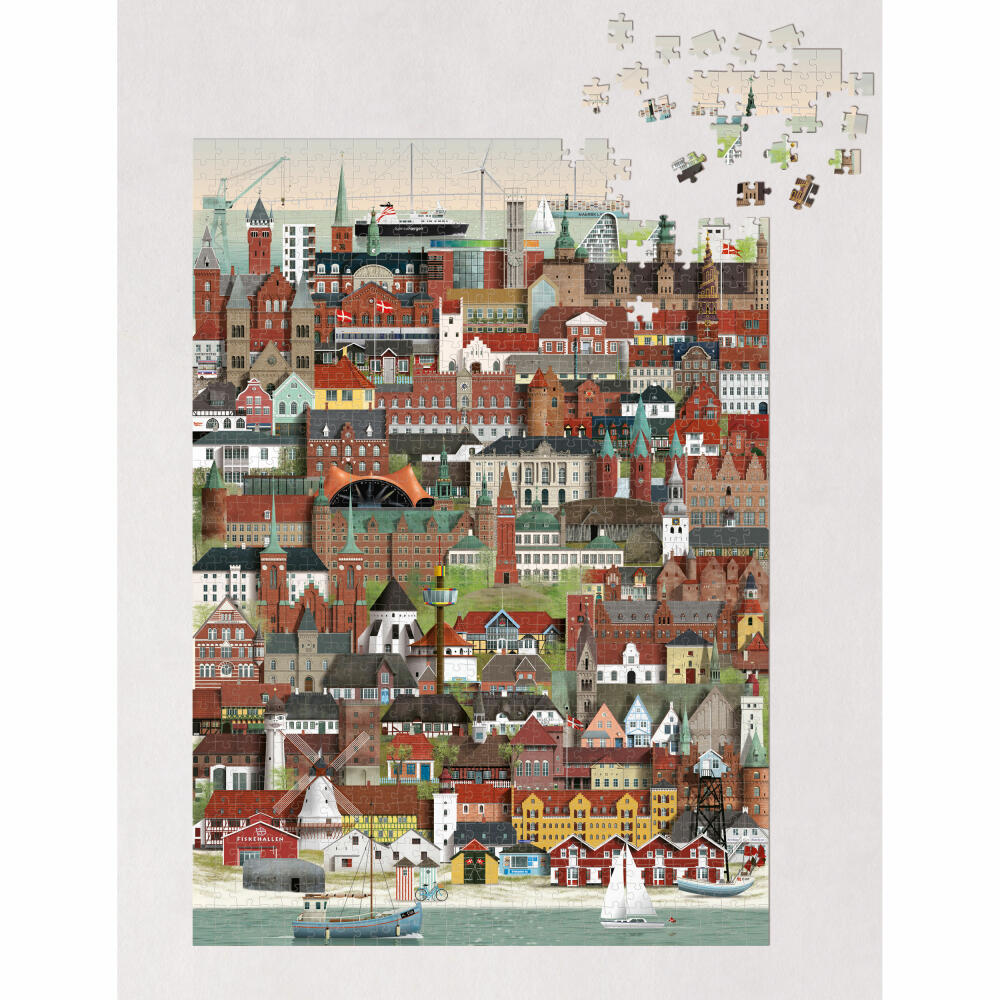 Martin Schwartz Puzzle Dänemark / Danmark, Städtepuzzle Dänemark, 50 x 70 cm, 1000 Teile, MS0600