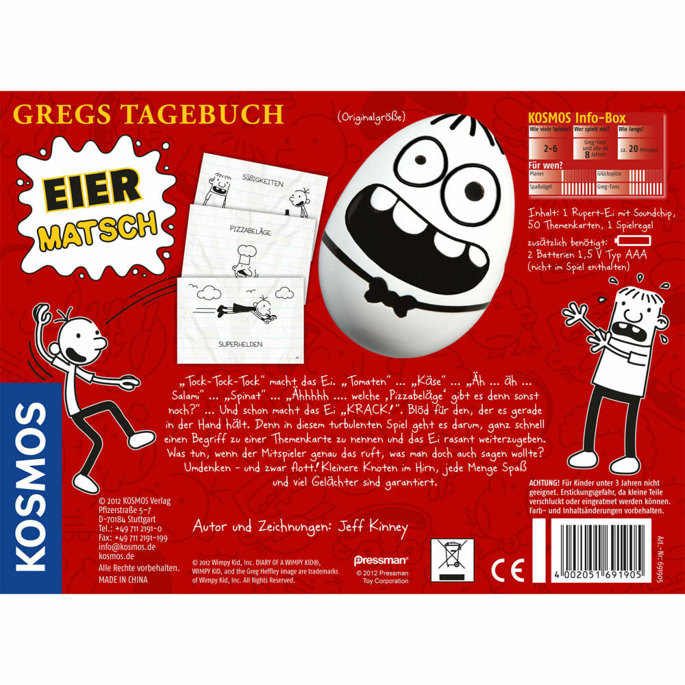 KOSMOS Family Games Greg's Diary - Egg Mash, Card Game, Game, Ages 8 and Up, 691905