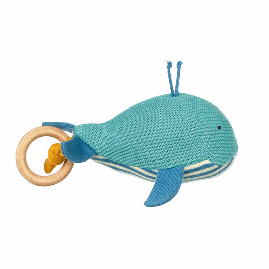 sigikid Knitted Love Knitted Grasping Toy Whale, Grasping Toy, Baby Toy, Baby Toy, Cotton, 39672