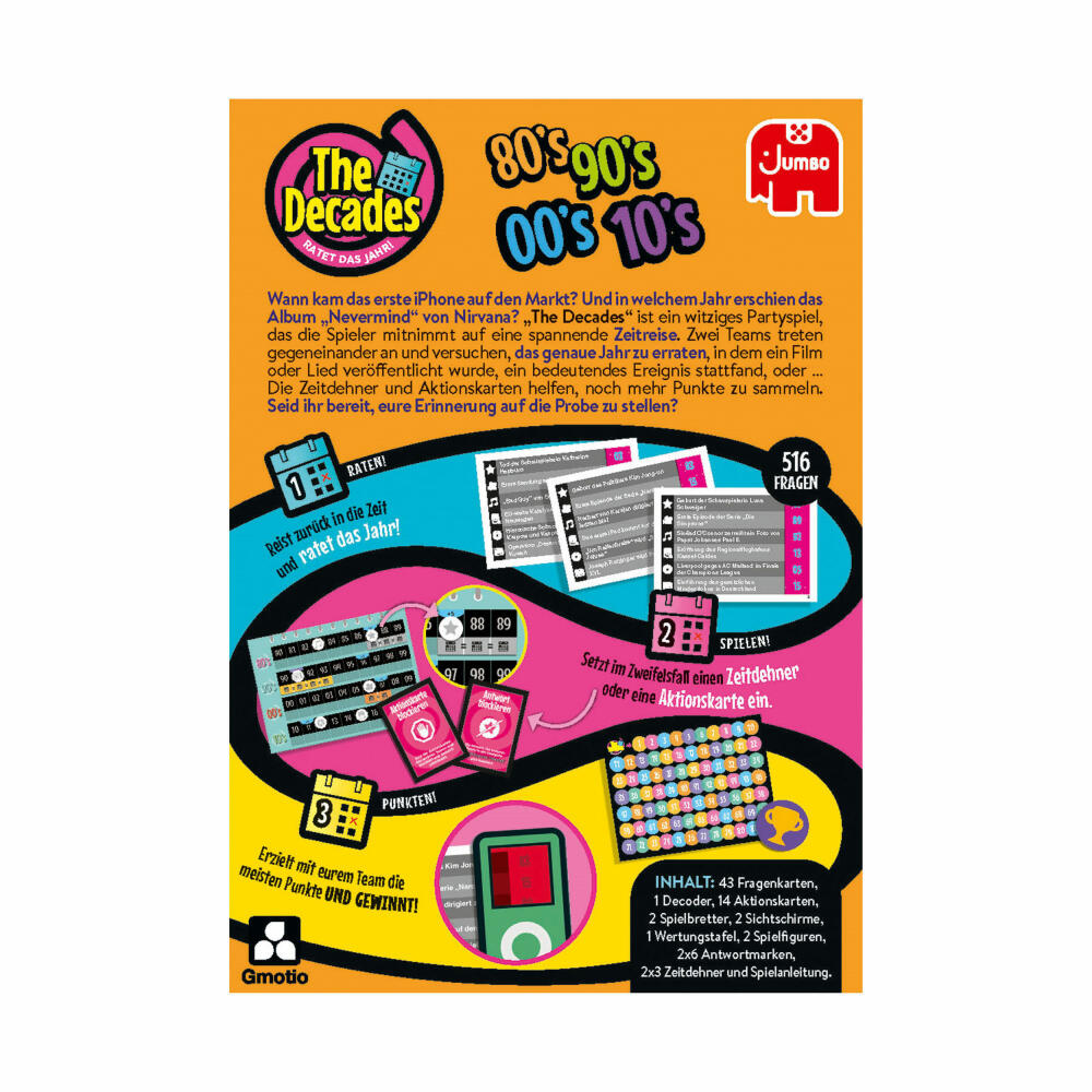 Jumbo Games The Decades, party game, board game, guessing game, quiz, quiz game, 19830