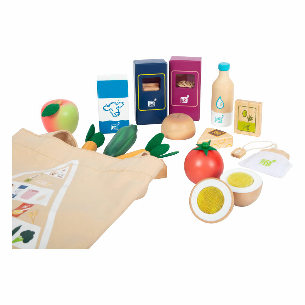 Legler Lebensmittel-Set vegetarisch fresh, Spielzeugnahrung, Kaufladen Zubehör, Holz, 12284
