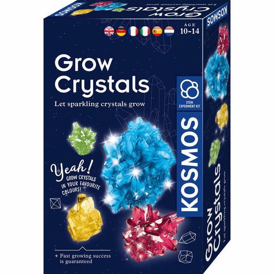 KOSMOS Kristall-Zucht / Grow Crystals, Experimentierkasten, Kinder, Mehrsprachig, 616755