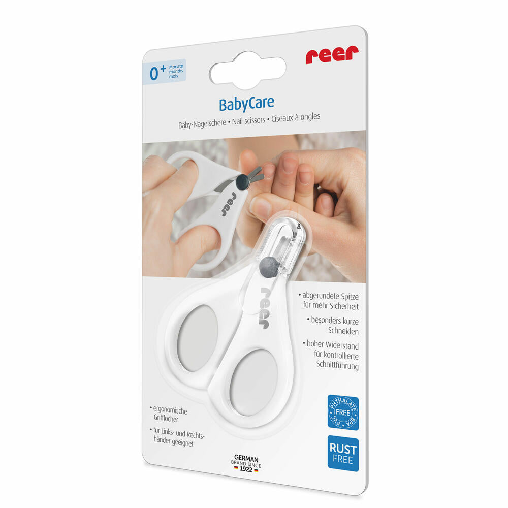reer BabyCare Baby-Nagelschere, Nagelpflege, Nagel Schere, Baby, Maniküre, Pediküre, 81060