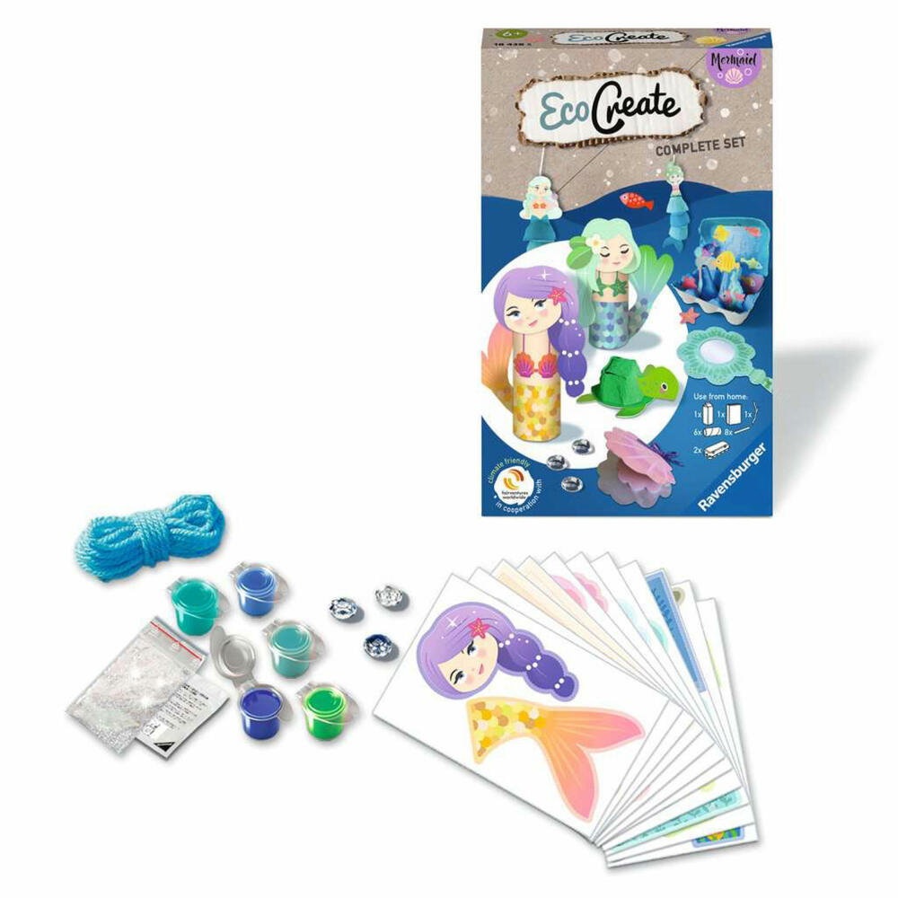Ravensburger EcoCreate Mermaids, Upcycling, DIY, Bastelset, Bastel Set, Basteln, 18447