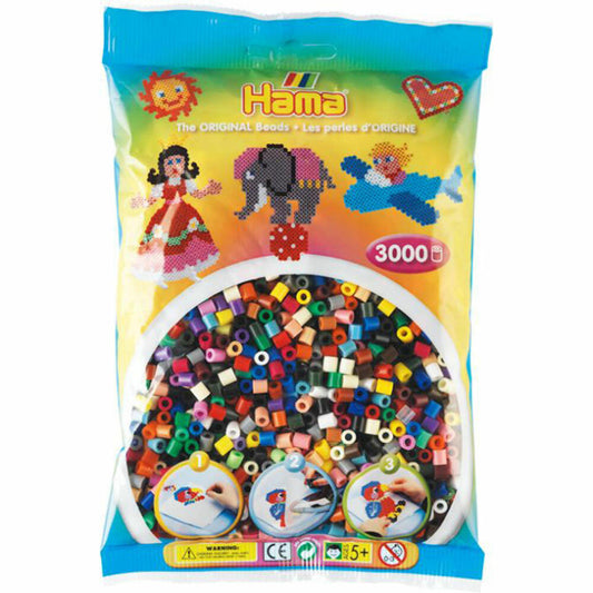 Hama Bügelperlen Midi - Vollton Mix 3000 Perlen (22 Farben)