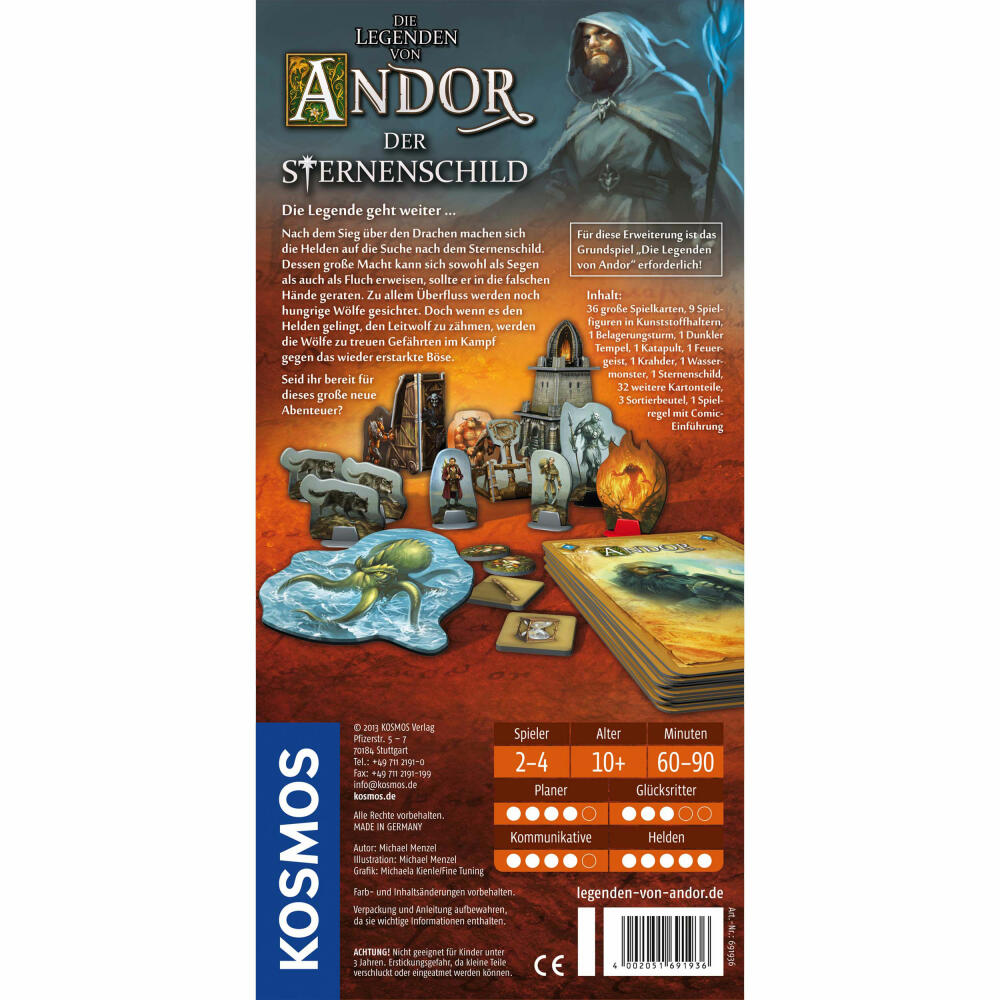 KOSMOS The Legends of Andor - The Star Shield, Expansion to the Basic Game, Adventure and Strategy, Game, Ages 10 and Up, 691936